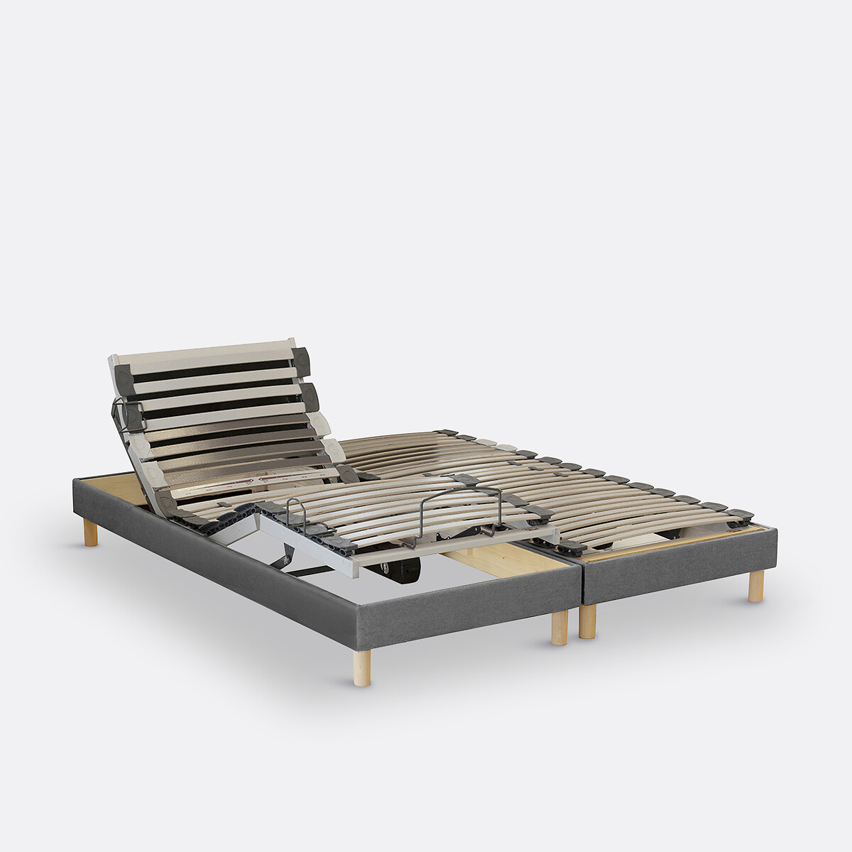 Ηλεκτρικό κρεβάτι με τάβλες και υφασμάτινη ταπετσαρία 90x190 cm