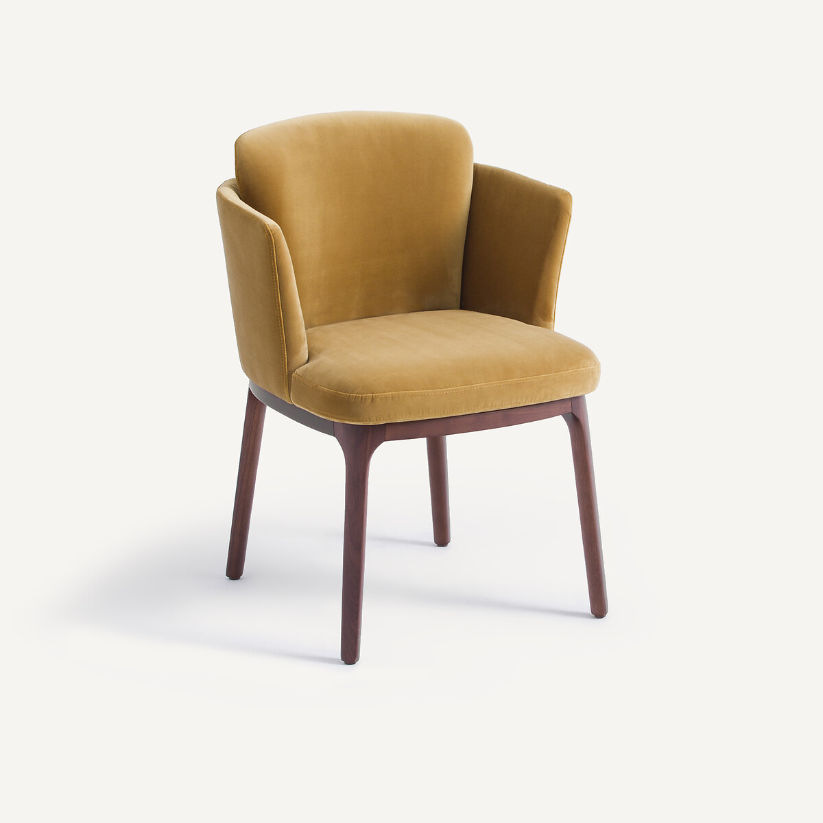 AM.PM Πολυθρόνα τραπεζαρίας από ξύλο καρυδιάς με βελούδινη ταπετσαρία Jabote Μ60xΠ57xΥ80cm