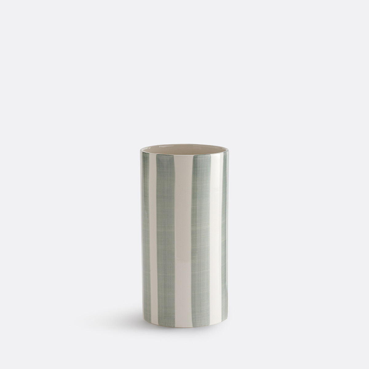Κεραμικό βάζο με ρίγες Μ12xΠ12xΥ25cm