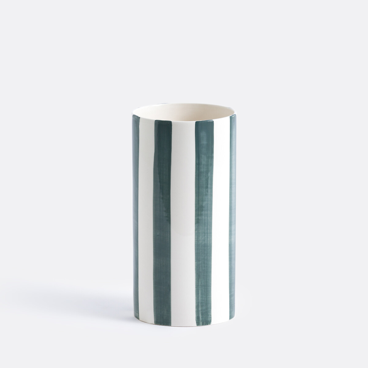 Κεραμικό βάζο με ρίγες Μ12xΠ12xΥ25cm