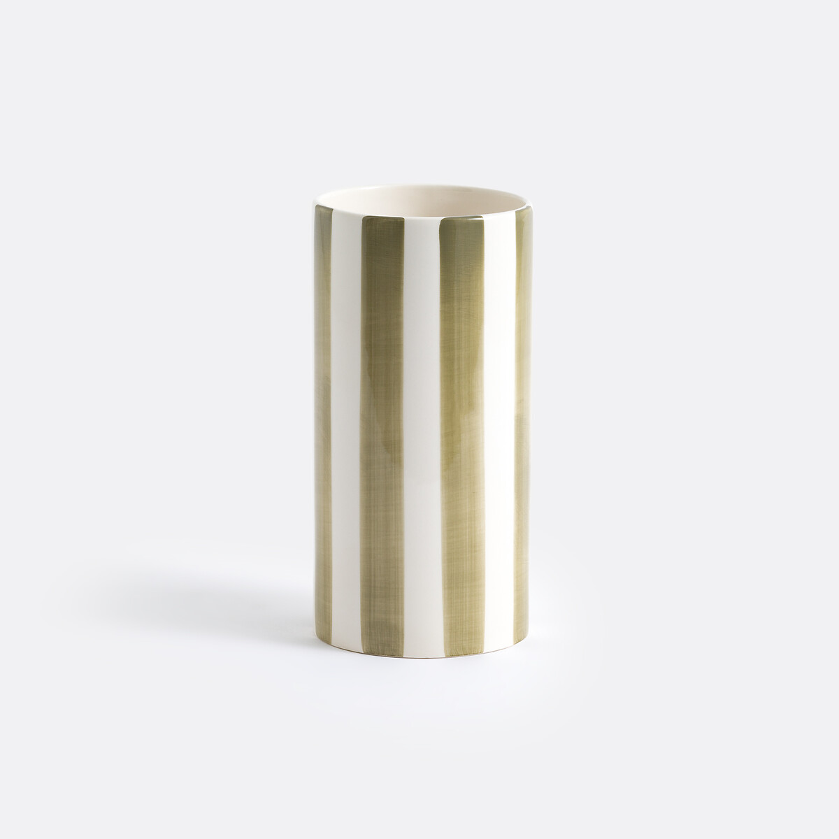 Κεραμικό βάζο με ρίγες Μ12xΠ12xΥ25cm