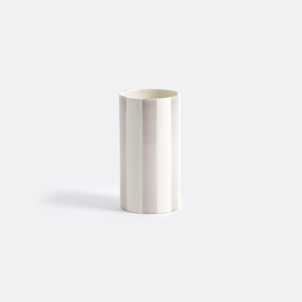 Κεραμικό βάζο με ρίγες Μ10xΠ10xΥ18cm