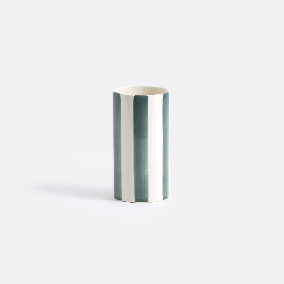 Κεραμικό βάζο με ρίγες Μ10xΠ10xΥ18cm