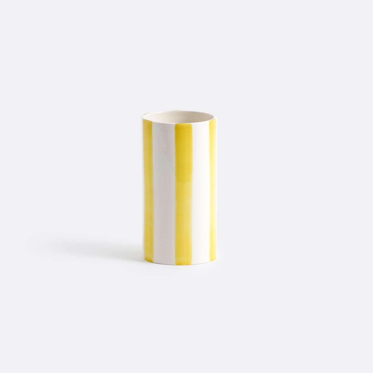 Κεραμικό βάζο με ρίγες Μ10xΠ10xΥ18cm