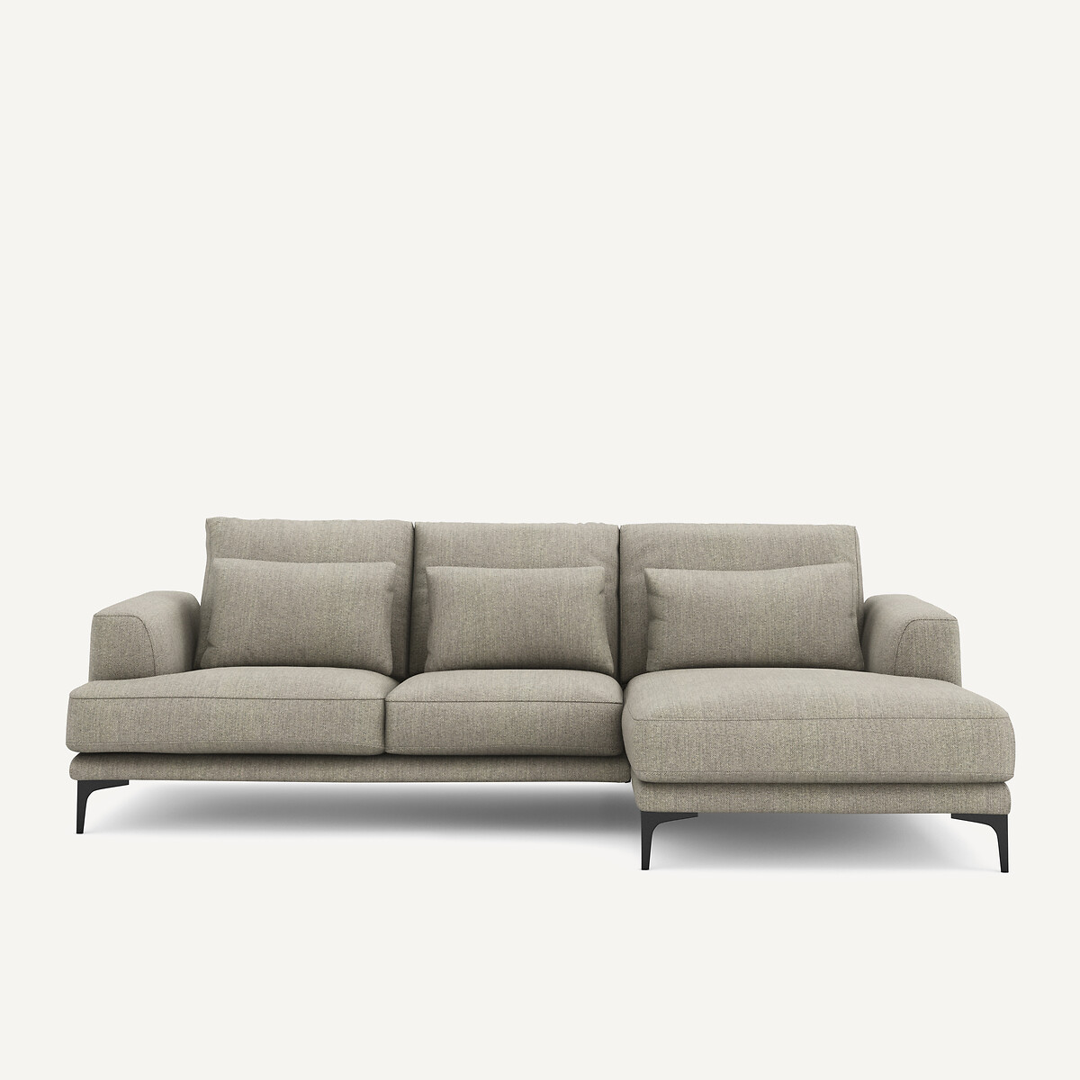 Γωνιακός καναπές με τουίντ ταπετσαρία Μ149xΠ258xΥ83cm