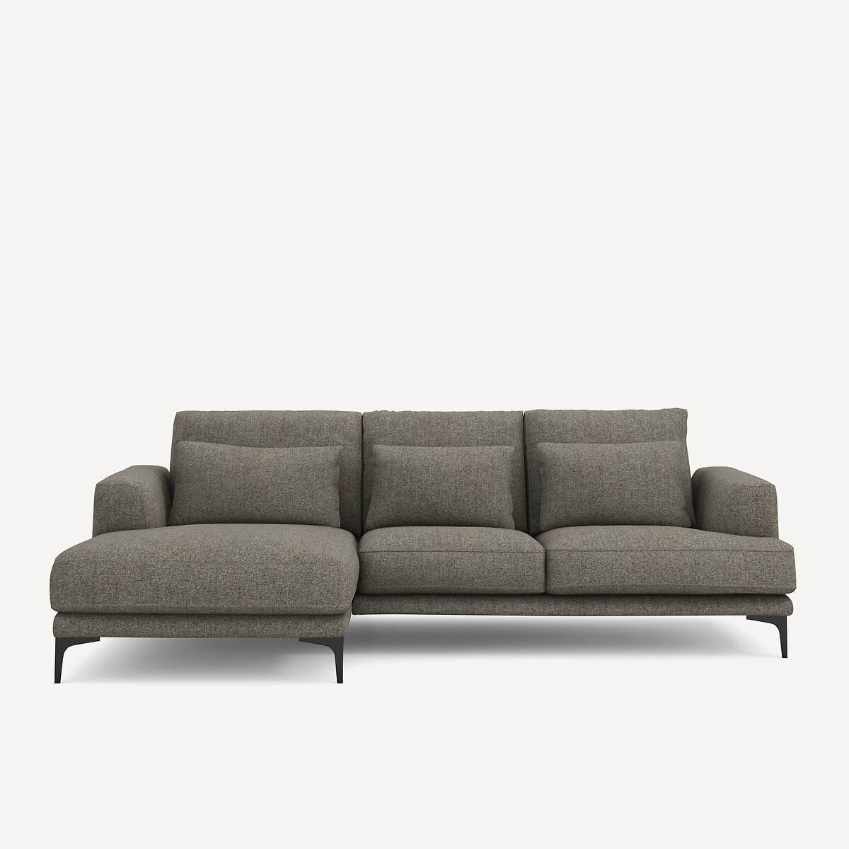 Γωνιακός αριστερός καναπές με τουίντ ταπετσαρία Μ149xΠ258xΥ83cm