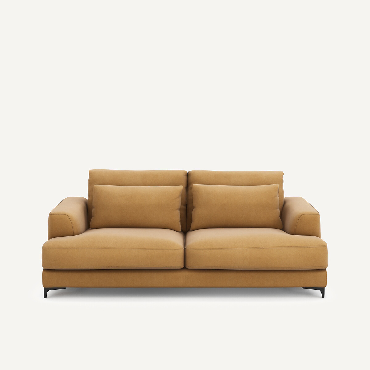 Πτυσσόμενος τριθέσιος καναπές από λινό βελούδο Μ105xΠ217xΥ83cm