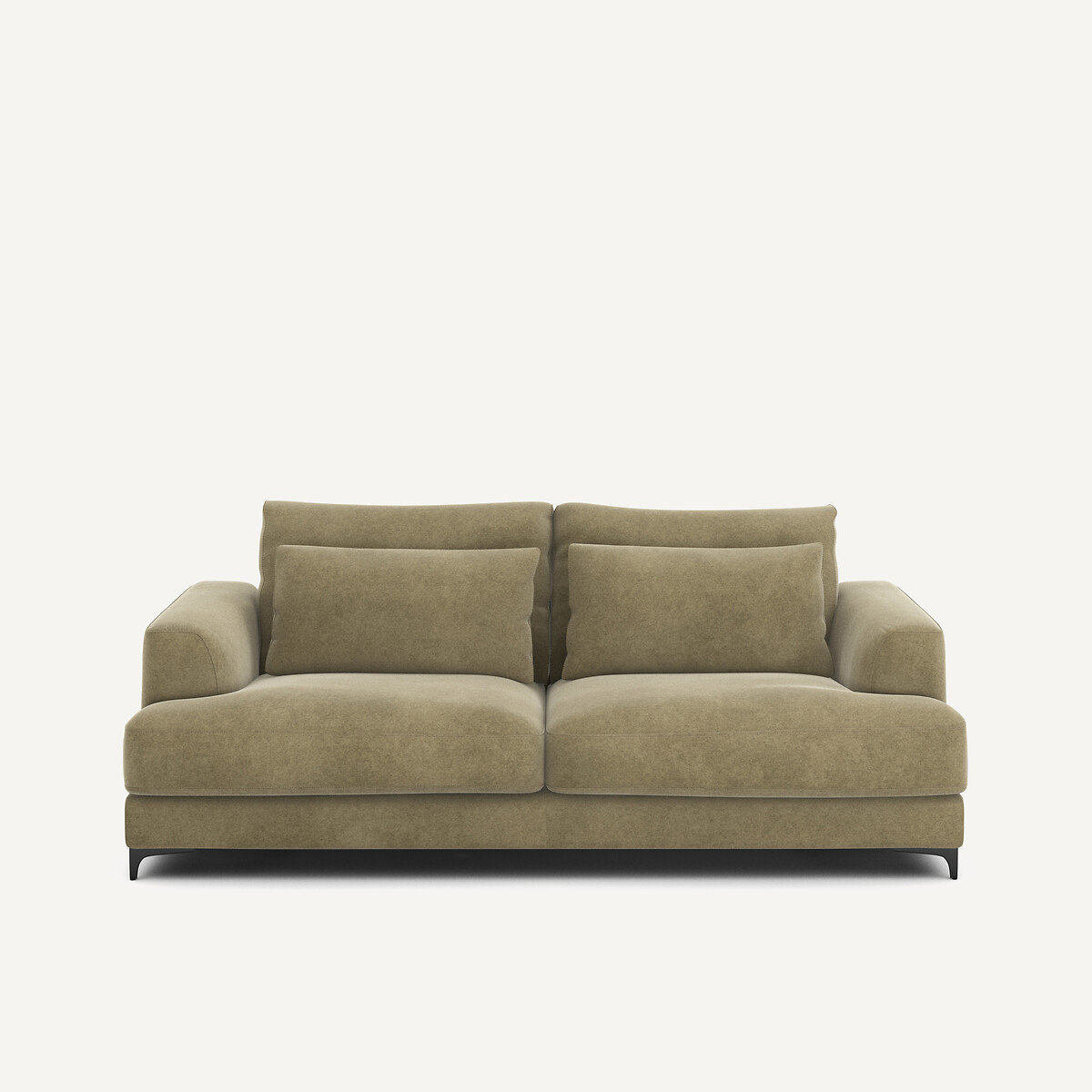 Πτυσσόμενος τριθέσιος καναπές από λινό βελούδο Μ105xΠ217xΥ83cm