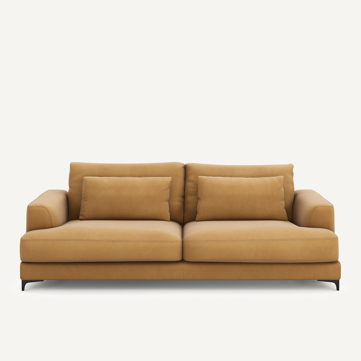 Πτυσσόμενος τετραθέσιος καναπές από λινό βελούδο Μ105xΠ237xΥ83cm