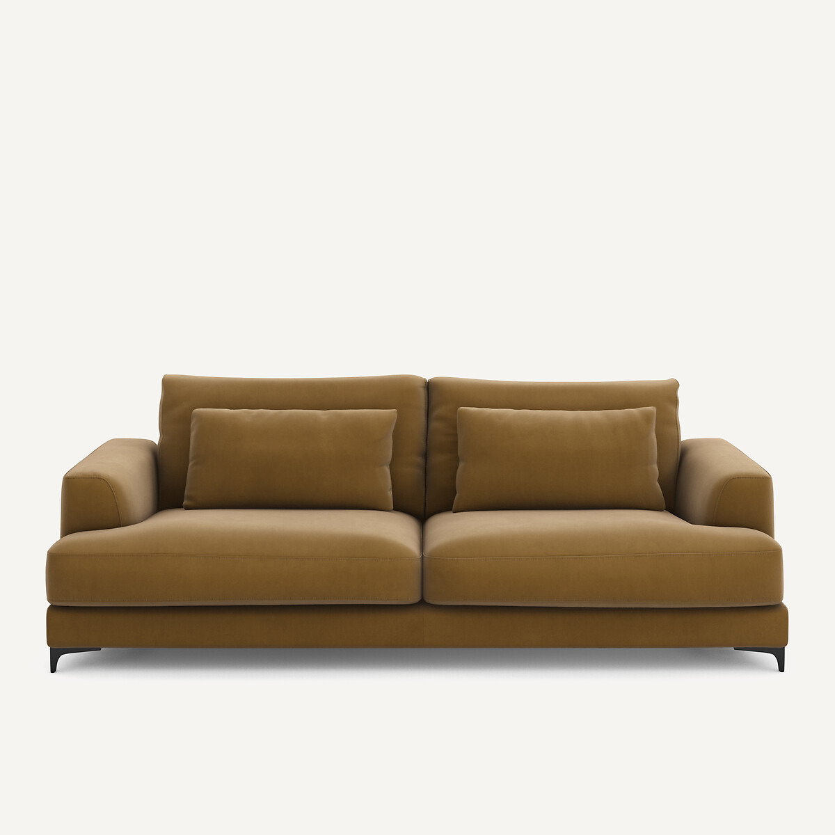 Πτυσσόμενος τετραθέσιος καναπές από λινό βελούδο Μ105xΠ237xΥ83cm