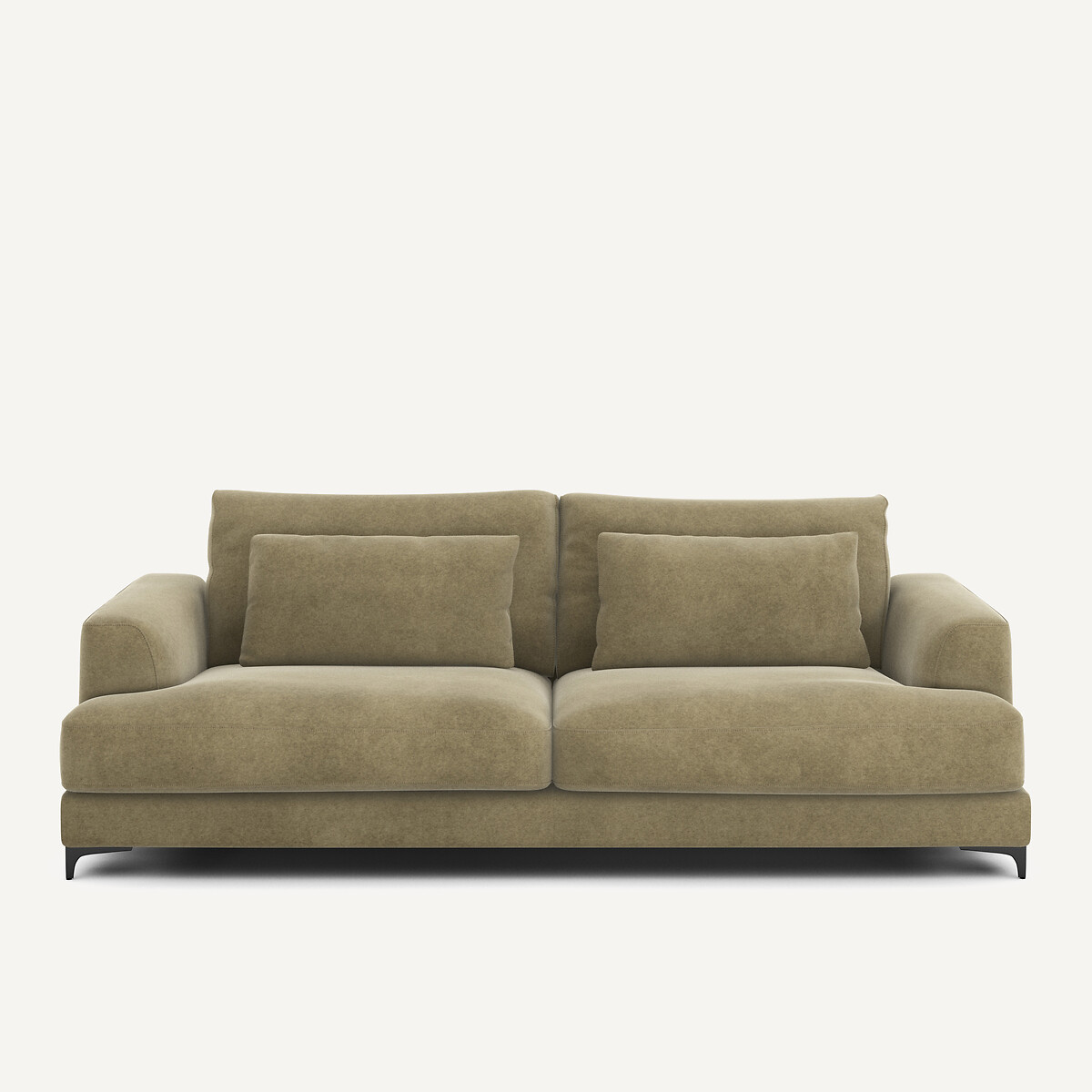 Πτυσσόμενος τετραθέσιος καναπές από λινό βελούδο Μ105xΠ237xΥ83cm