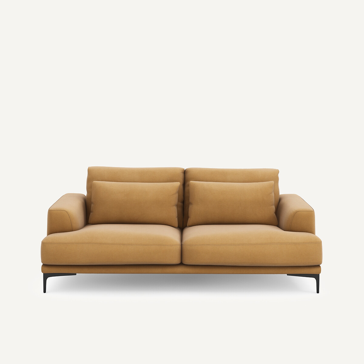 Τριθέσιος καναπές από λινό βελούδο Μ105xΠ217xΥ83cm