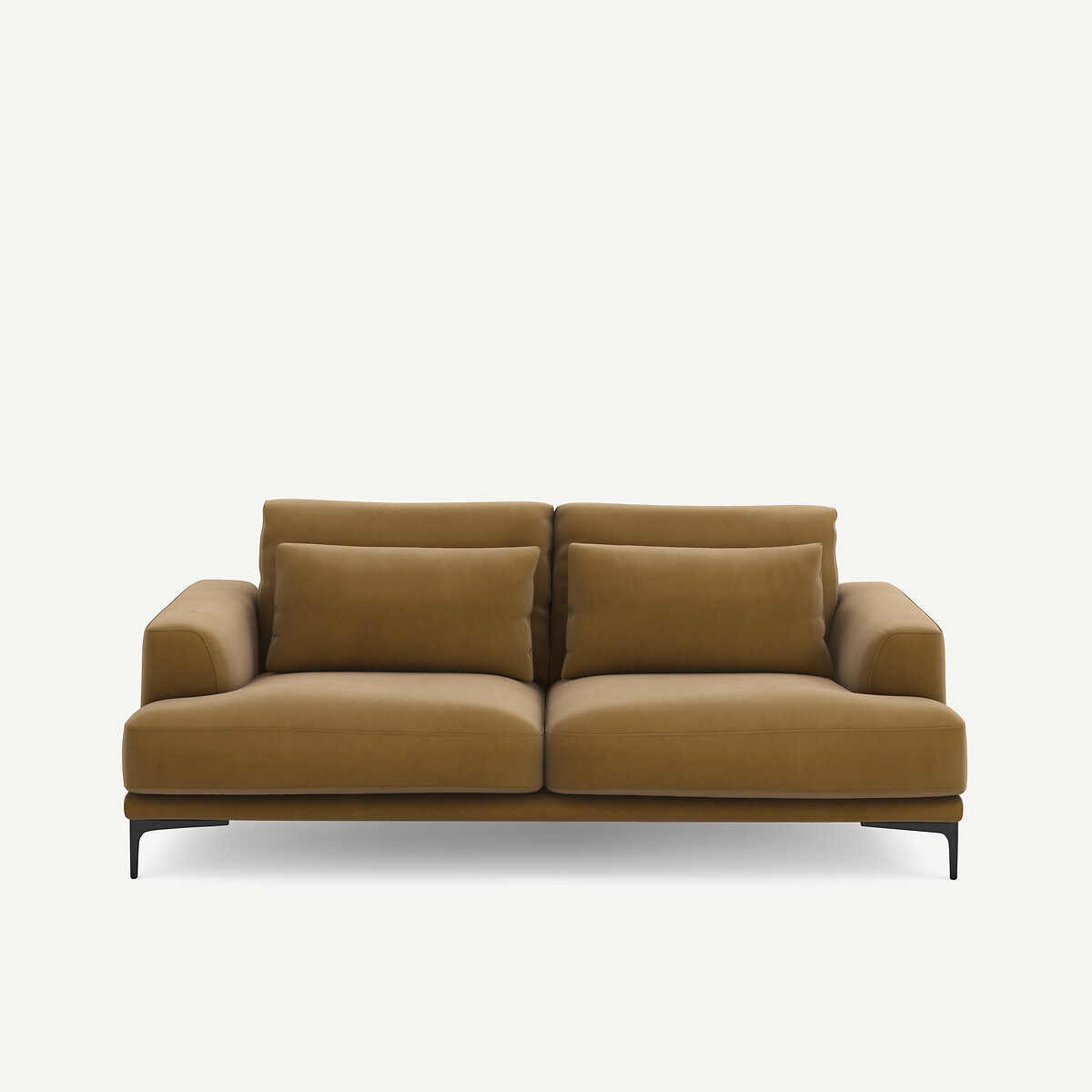 Τριθέσιος καναπές από λινό βελούδο Μ105xΠ217xΥ83cm