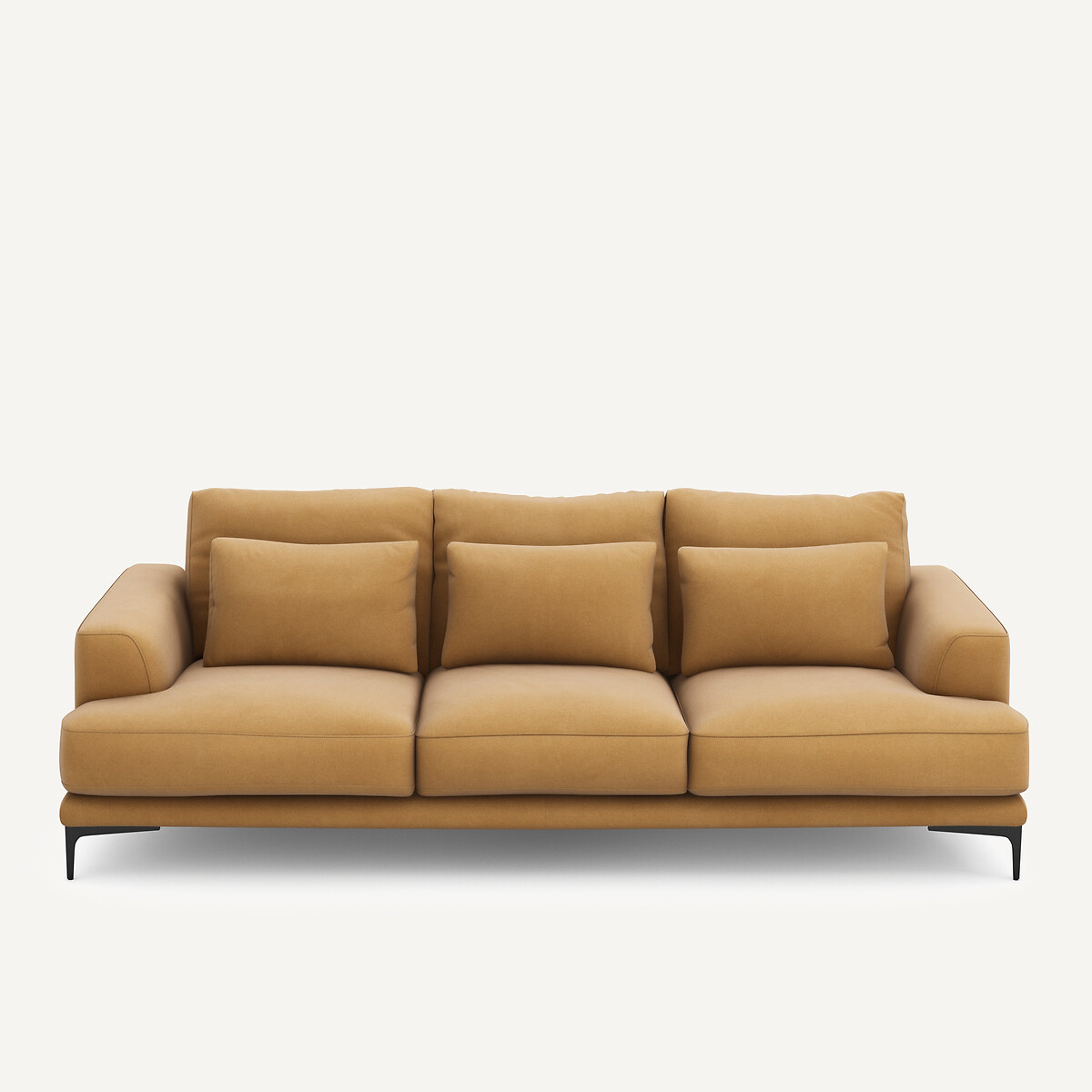 Τετραθέσιος καναπές από λινό βελούδο Μ105xΠ247xΥ83cm