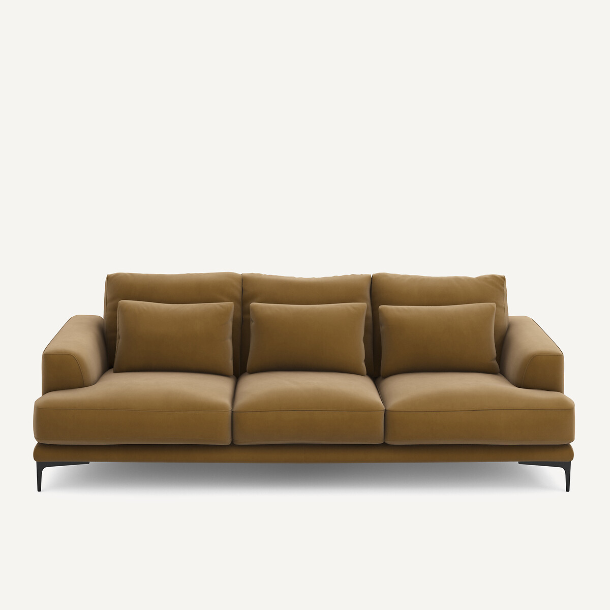 Τετραθέσιος καναπές από λινό βελούδο Μ105xΠ247xΥ83cm