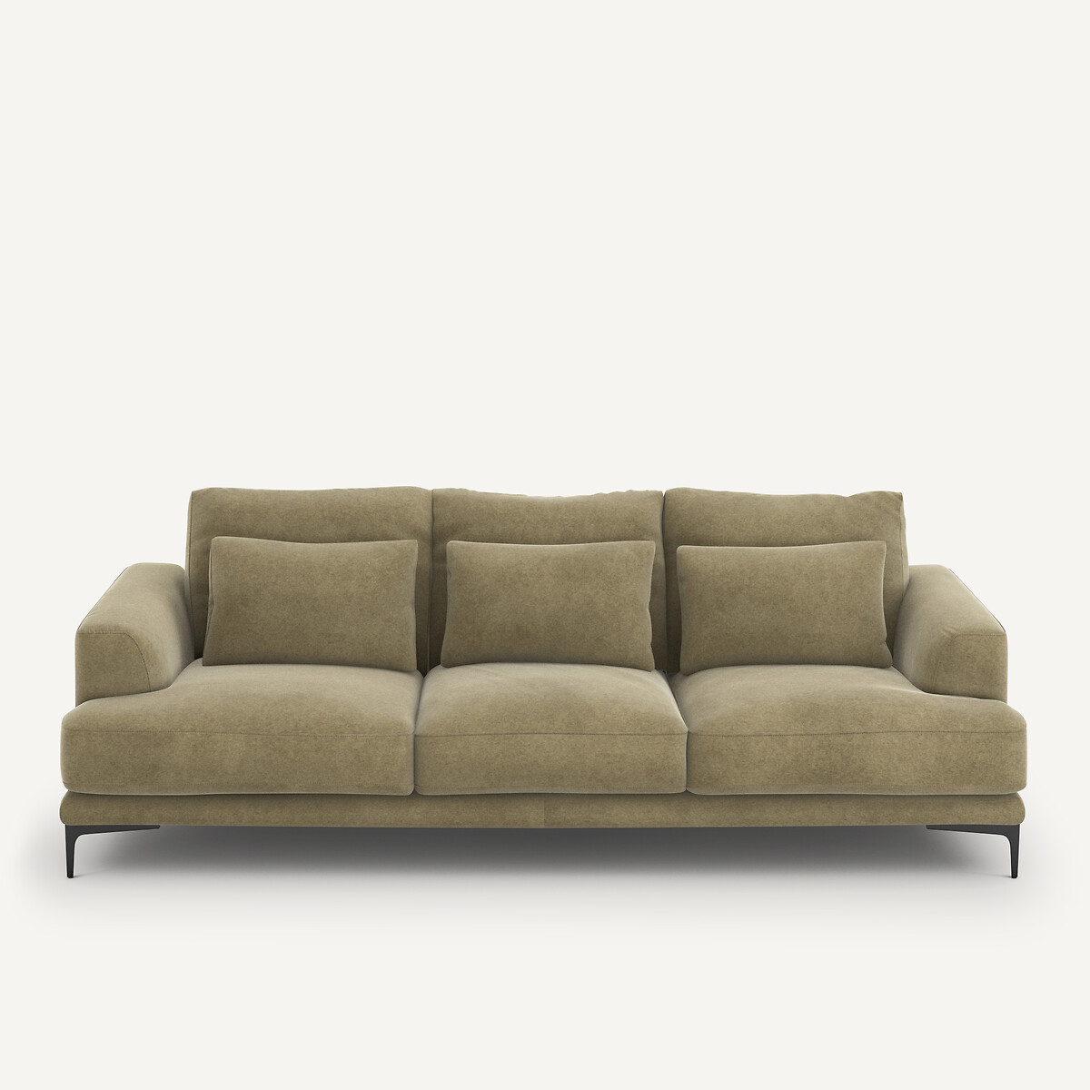 Τετραθέσιος καναπές από λινό βελούδο Μ105xΠ247xΥ83cm