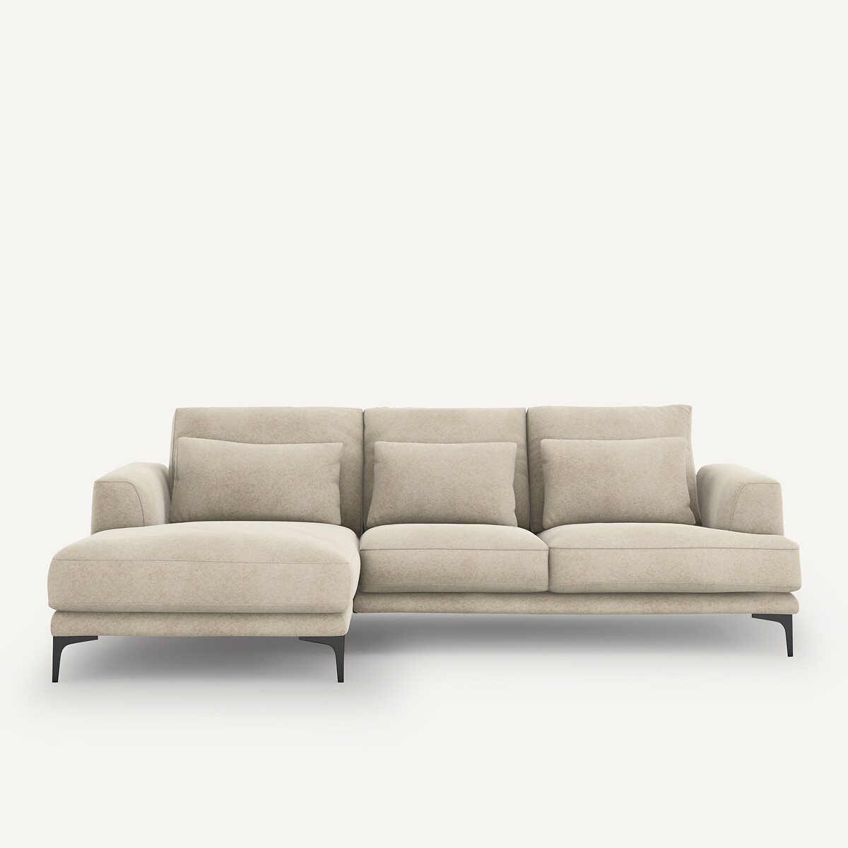 Γωνιακός αριστερός καναπές από λινό βελούδο Μ149xΠ258xΥ83cm