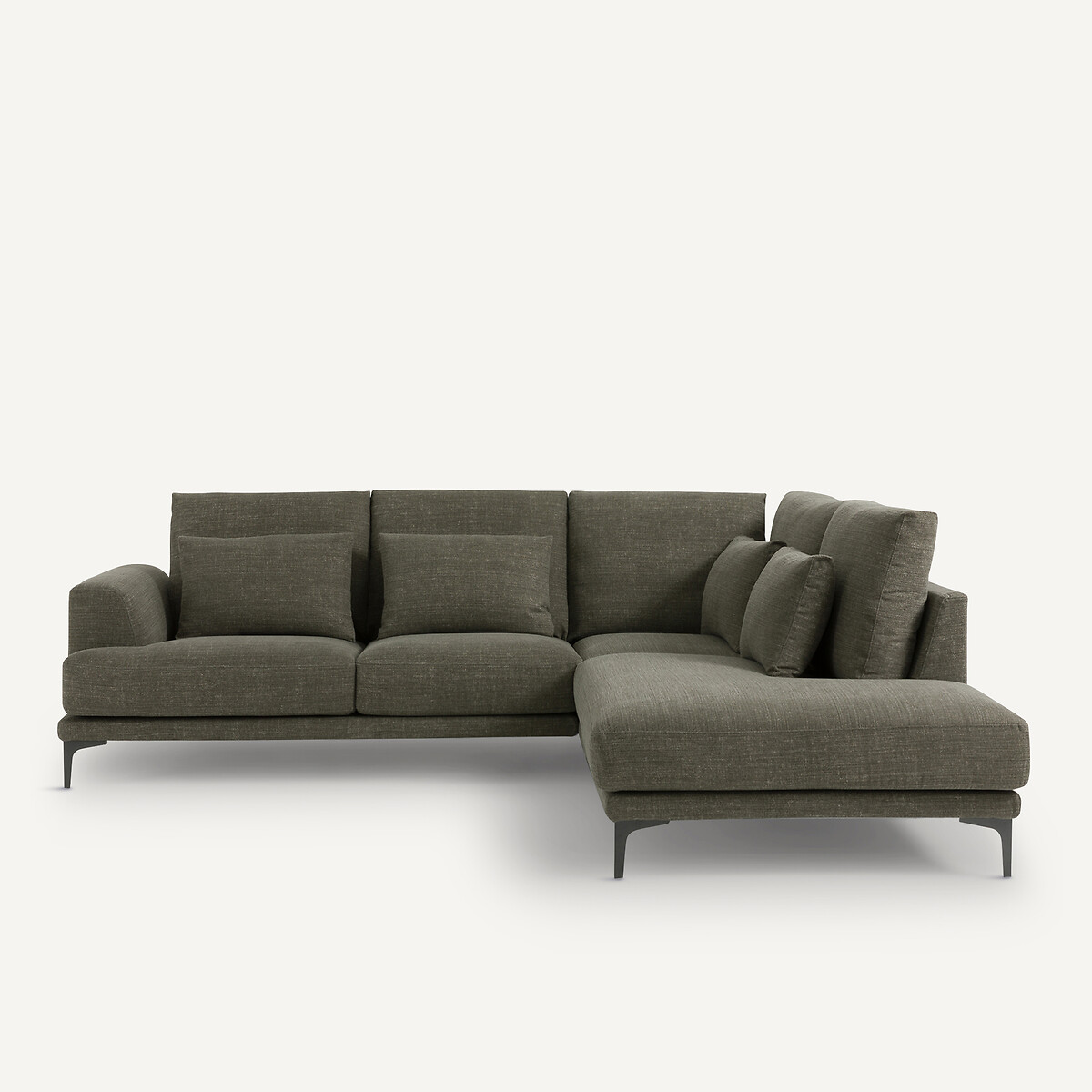 Γωνιακός καναπές με δεξιά κλειστή γωνία από λινό και βαμβάκι Μ222xΠ258xΥ83cm