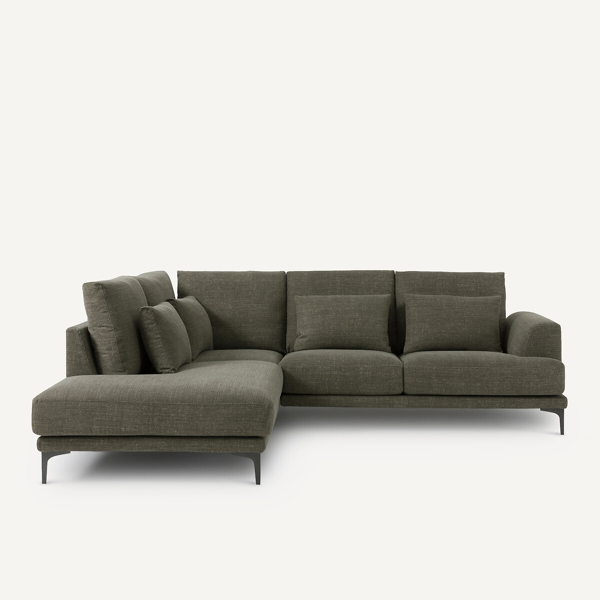 Γωνιακός καναπές με αριστερή κλειστή γωνία από λινό και βαμβάκι Μ222xΠ258xΥ83cm