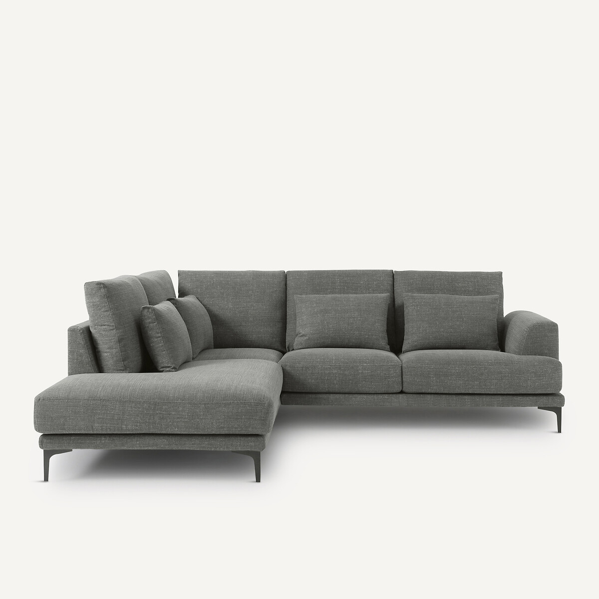 Γωνιακός καναπές με αριστερή κλειστή γωνία από λινό και βαμβάκι Μ222xΠ258xΥ83cm