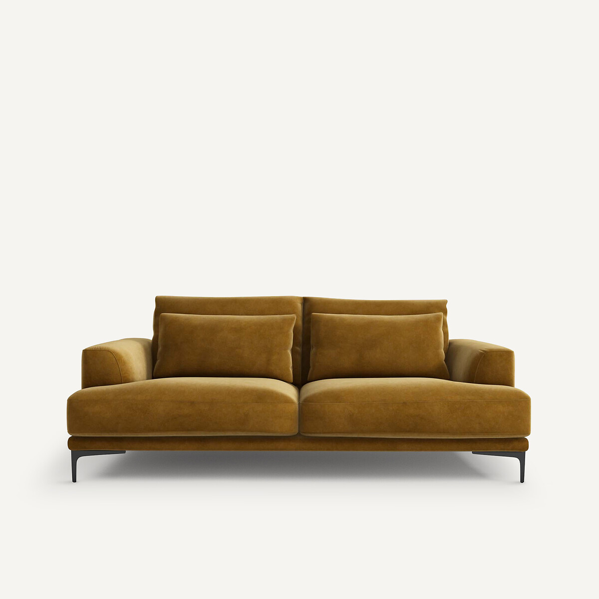 Καναπές 3 θέσεων με βελούδινη ταπετσαρία Μ105xΠ217xΥ83cm