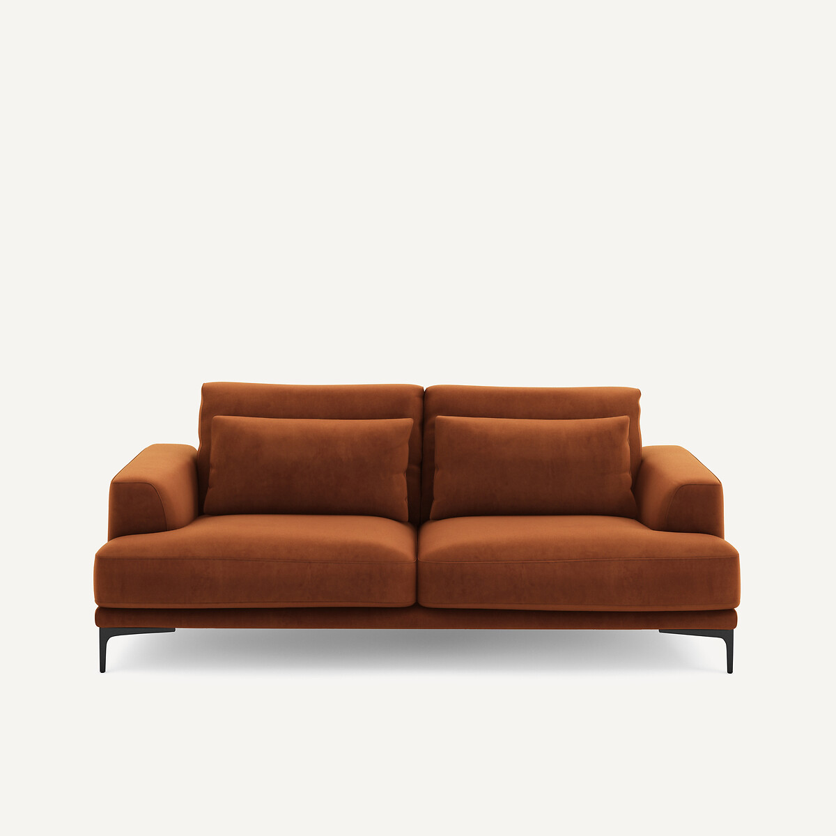 Καναπές 3 θέσεων με βελούδινη ταπετσαρία Μ105xΠ217xΥ83cm