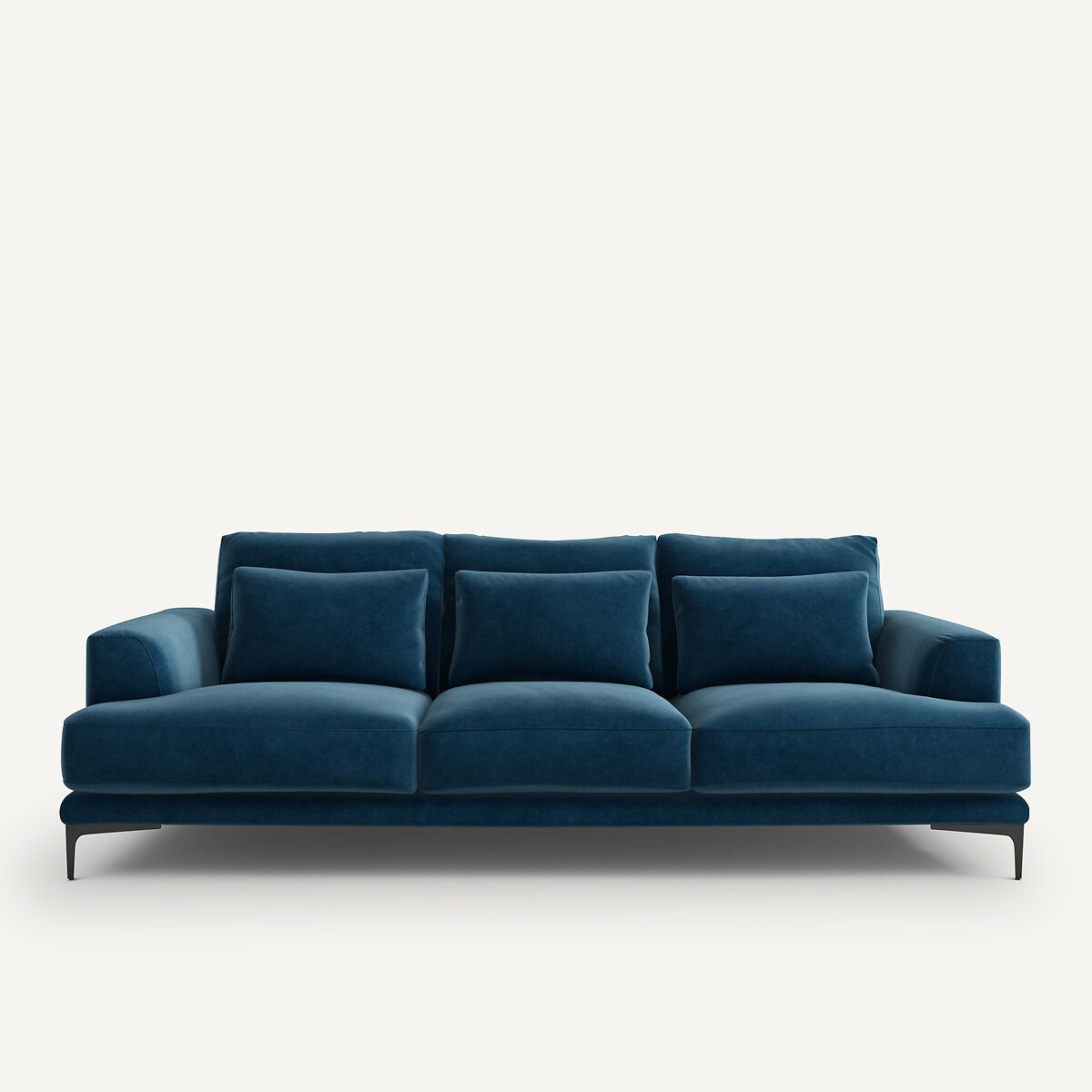 Καναπές 4 θέσεων με βελούδινη ταπετσαρία Μ105xΠ247xΥ83cm