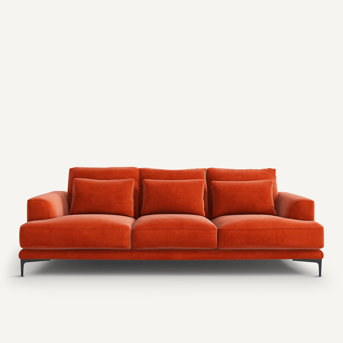 Καναπές 4 θέσεων με βελούδινη ταπετσαρία Μ105xΠ247xΥ83cm