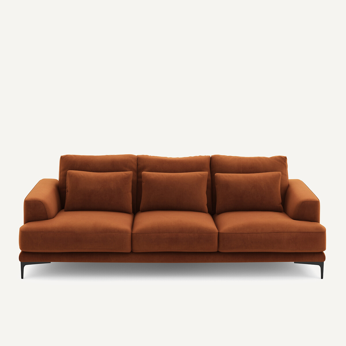 Καναπές 4 θέσεων με βελούδινη ταπετσαρία Μ105xΠ247xΥ83cm