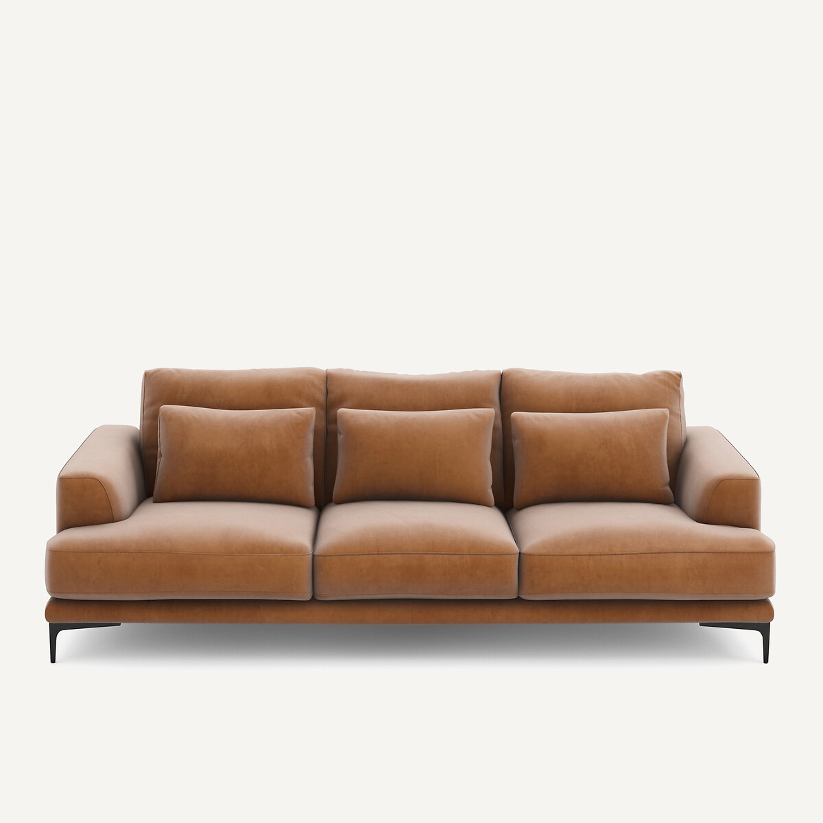 Καναπές 4 θέσεων με βελούδινη ταπετσαρία Μ105xΠ247xΥ83cm