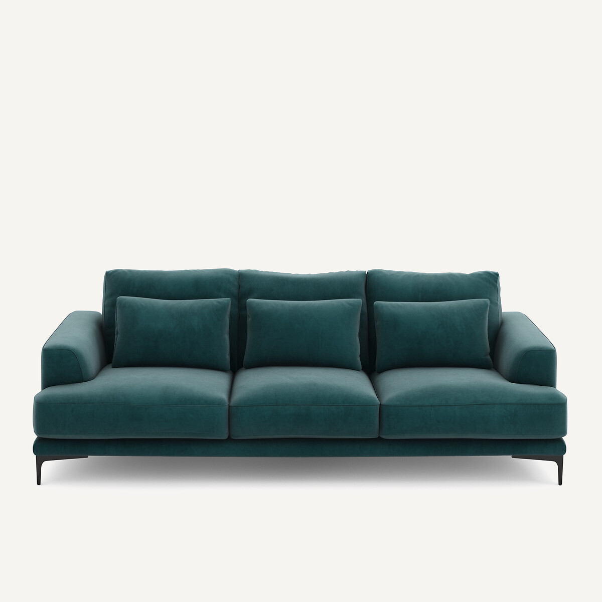 Καναπές 4 θέσεων με βελούδινη ταπετσαρία Μ105xΠ247xΥ83cm