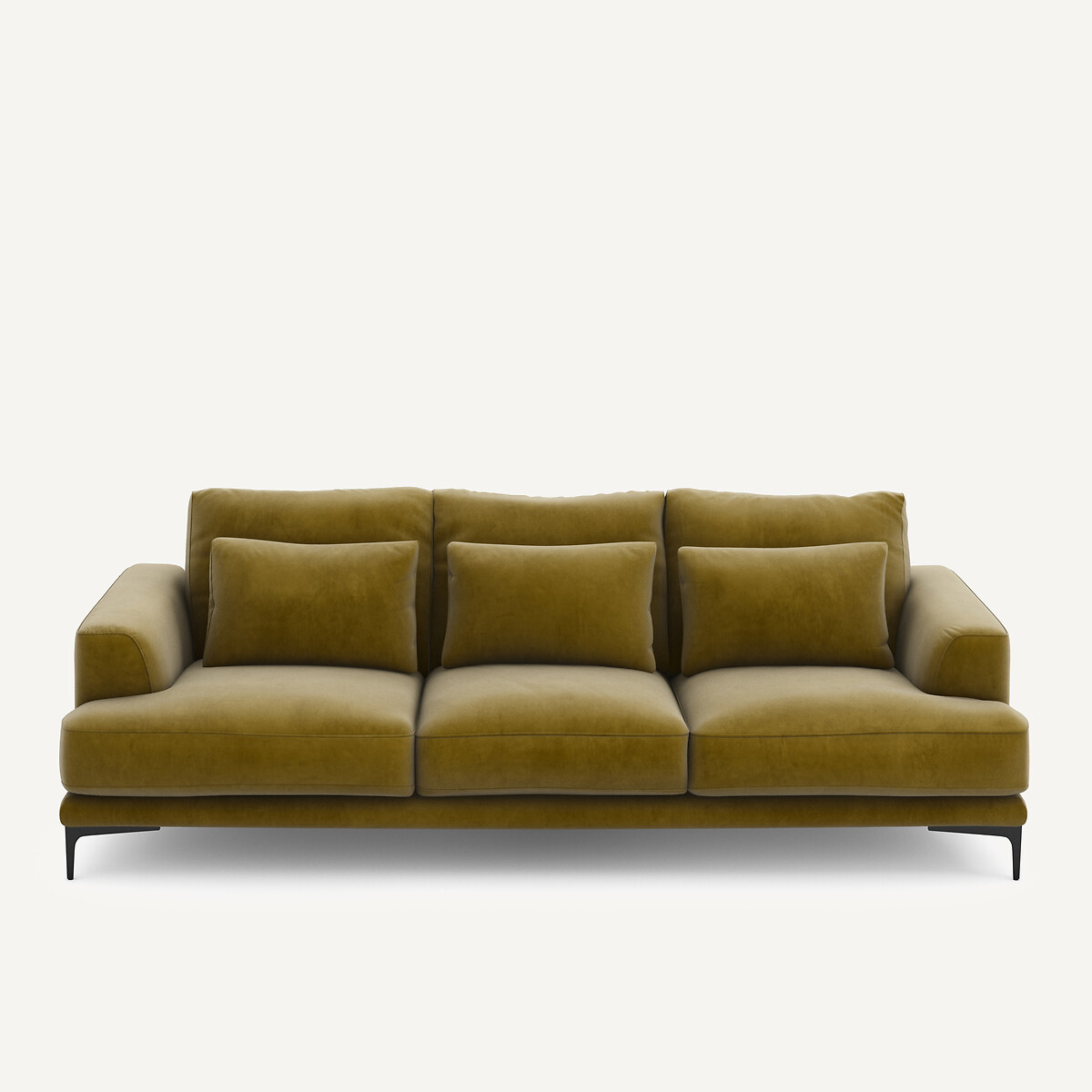 Καναπές 4 θέσεων με βελούδινη ταπετσαρία Μ105xΠ247xΥ83cm