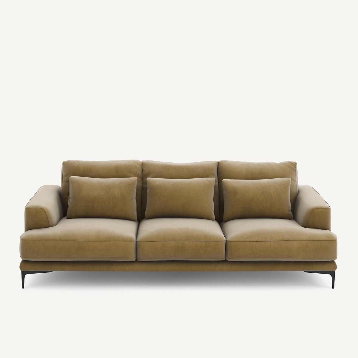 Καναπές 4 θέσεων με βελούδινη ταπετσαρία Μ105xΠ247xΥ83cm