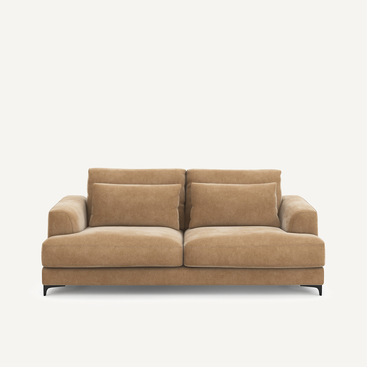 Πτυσσόμενος τριθέσιος καναπές-κρεβάτι με βελούδινη ταπετσαρία stonewashed Μ105xΠ217xΥ83cm