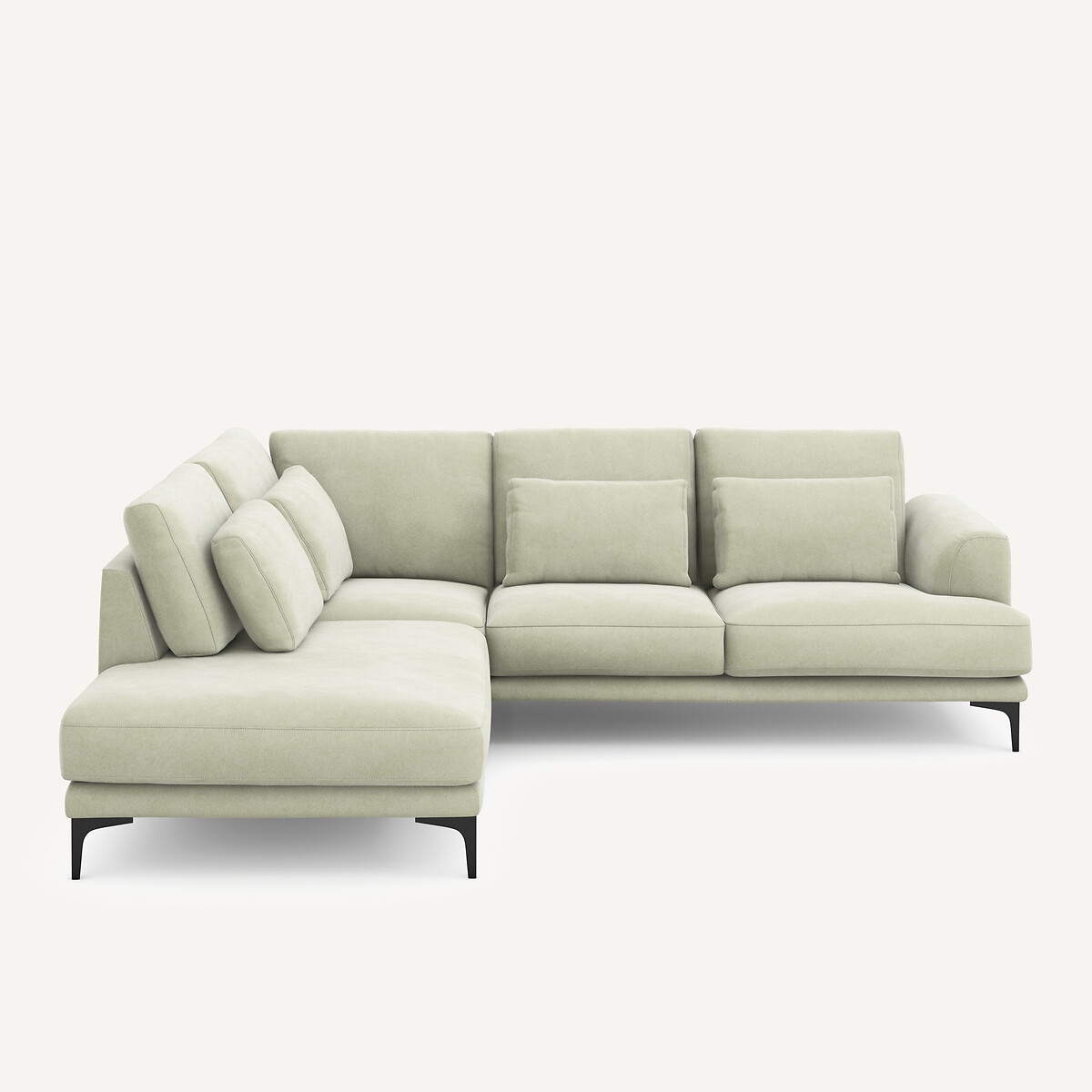 Γωνιακός καναπές με αριστερή κλειστή γωνία από βελούδο stonewashed Μ222xΠ258xΥ83cm