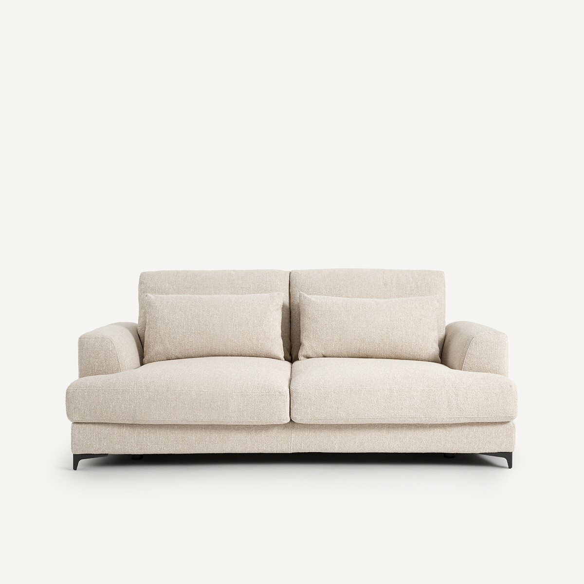 Πτυσσόμενος τριθέσιος καναπές-κρεβάτι με μπουκλέ ταπετσαρία Μ105xΠ217xΥ83cm