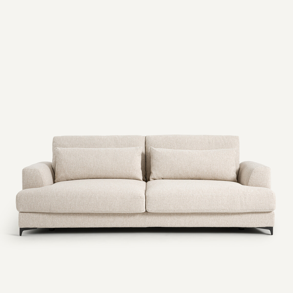 Πτυσσόμενος τετραθέσιος καναπές-κρεβάτι με μπουκλέ ταπετσαρία Μ105xΠ237xΥ83cm