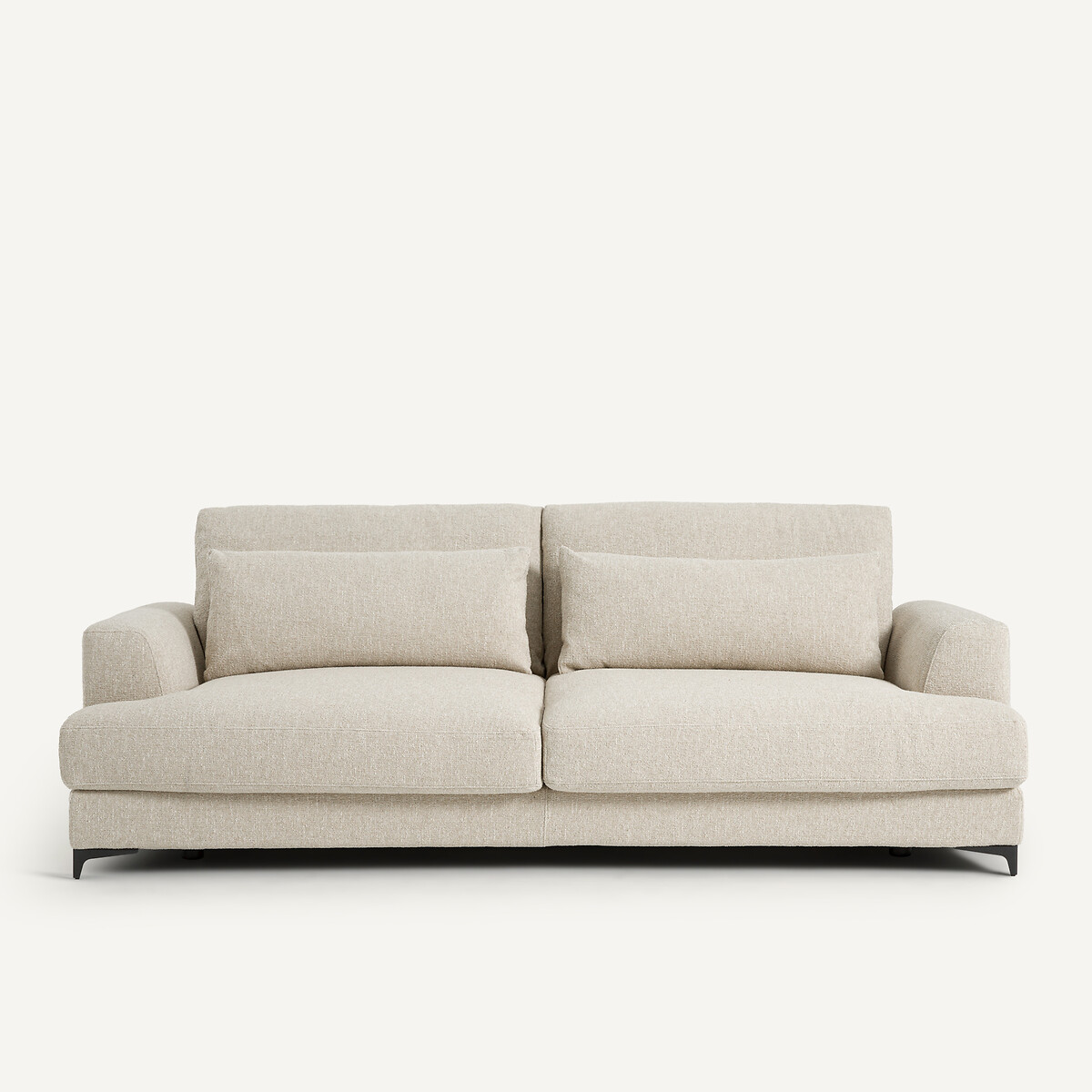 Πτυσσόμενος τετραθέσιος καναπές-κρεβάτι με μπουκλέ ταπετσαρία Μ105xΠ237xΥ83cm