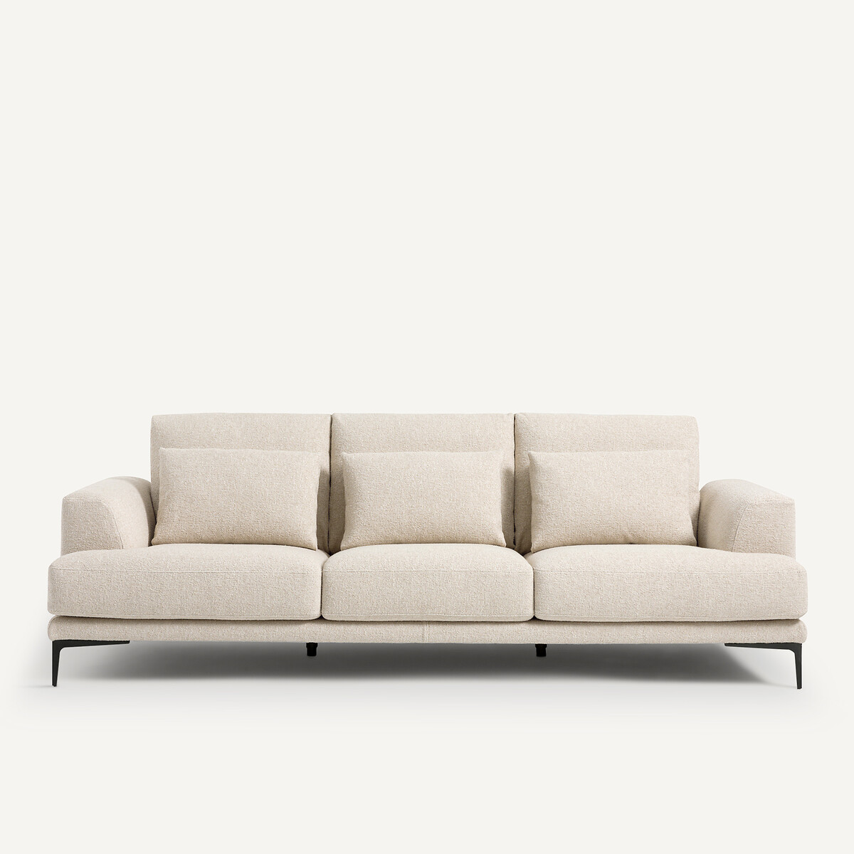 Καναπές 4 θέσεων με μπουκλέ ταπετσαρία Μ105xΠ247xΥ83cm