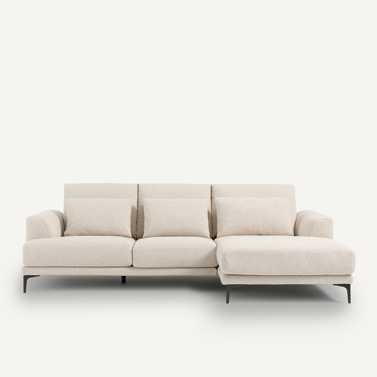 Γωνιακός δεξιός καναπές με μπουκλέ ταπετσαρία Μ149xΠ258xΥ83cm