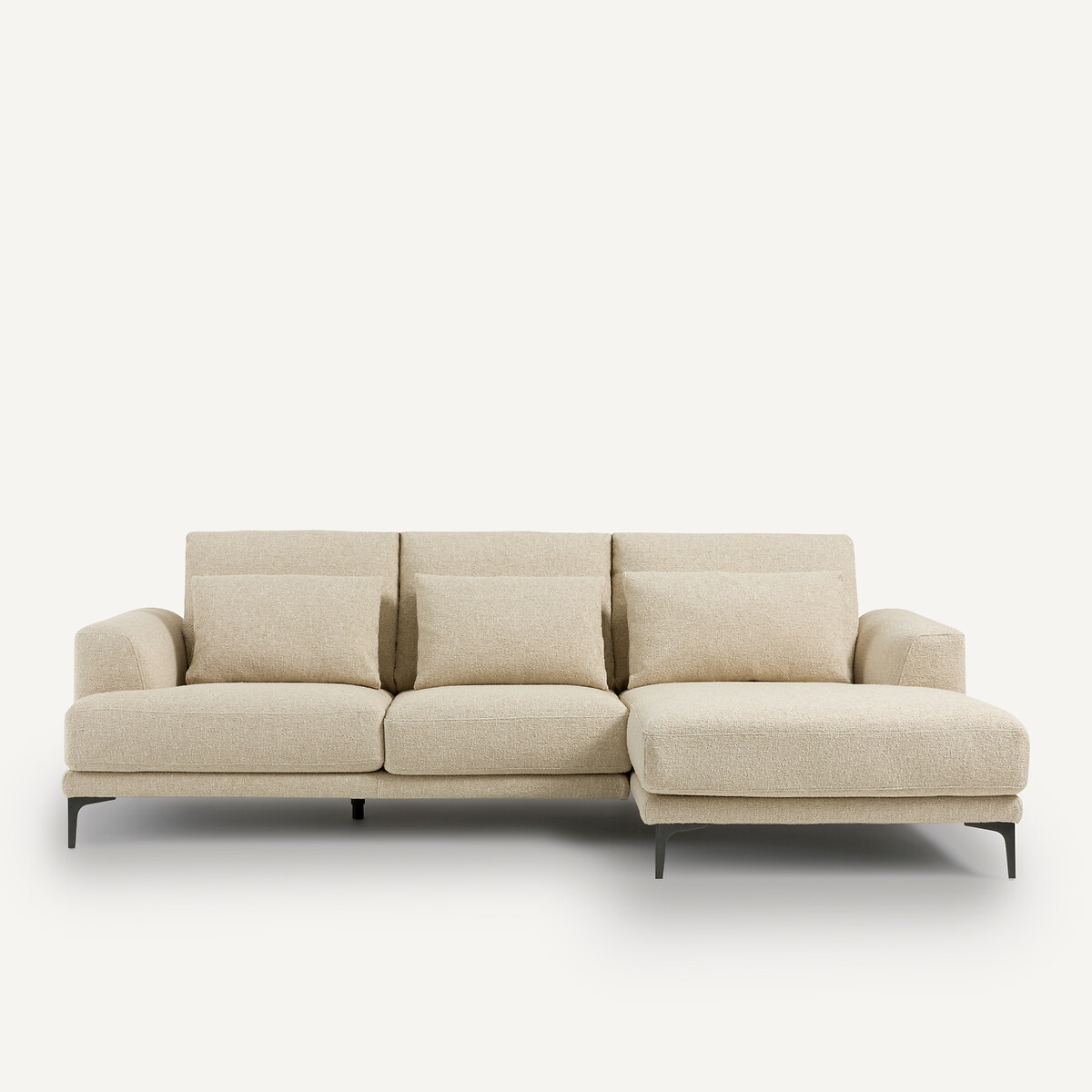 AM.PM Γωνιακός δεξιός καναπές με μπουκλέ ταπετσαρία Μ149xΠ258xΥ83cm