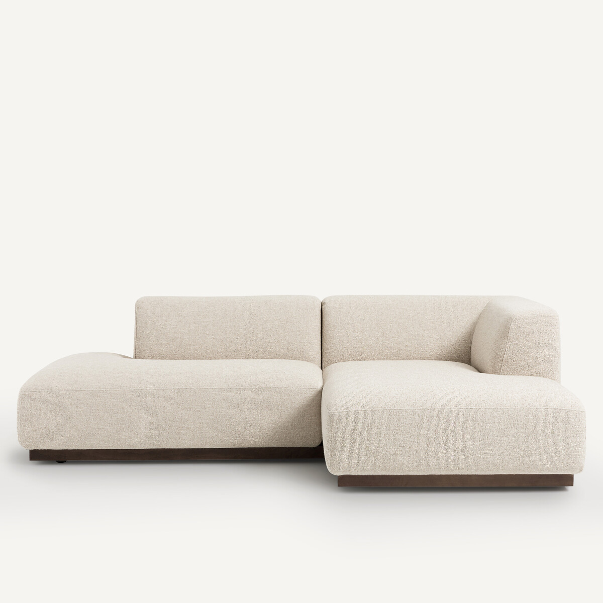 Γωνιακός δεξιός καναπές με μπουκλέ ταπετσαρία Μ152xΠ232xΥ67cm