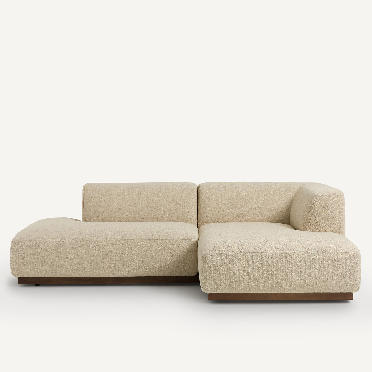 Γωνιακός δεξιός καναπές με μπουκλέ ταπετσαρία Μ152xΠ232xΥ67cm