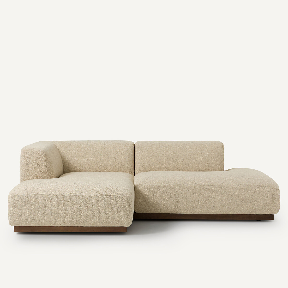 Γωνιακός αριστερός καναπές με μπουκλέ ταπετσαρία Μ152xΠ232xΥ67cm