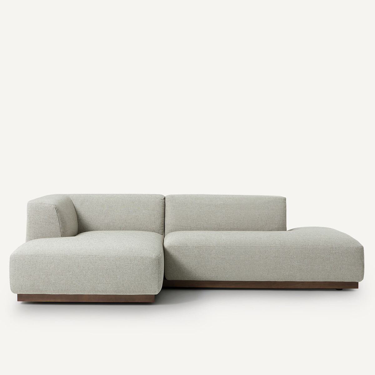 Γωνιακός αριστερός καναπές XL με ανάγλυφη ταπετσαρία από βισκόζη λινό Μ152xΠ282xΥ67cm