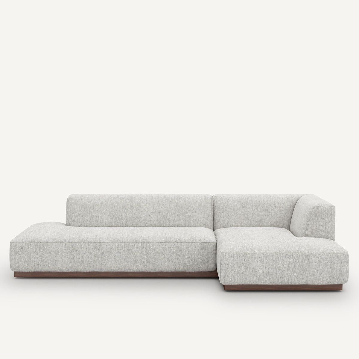 Γωνιακός δεξιός καναπές XL με ταπετσαρία από μελανζέ ύφασμα Μ152xΠ282xΥ67cm