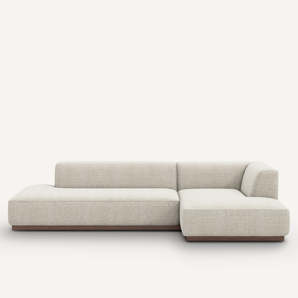 Γωνιακός δεξιός καναπές XL με ταπετσαρία από μελανζέ ύφασμα Μ152xΠ282xΥ67cm