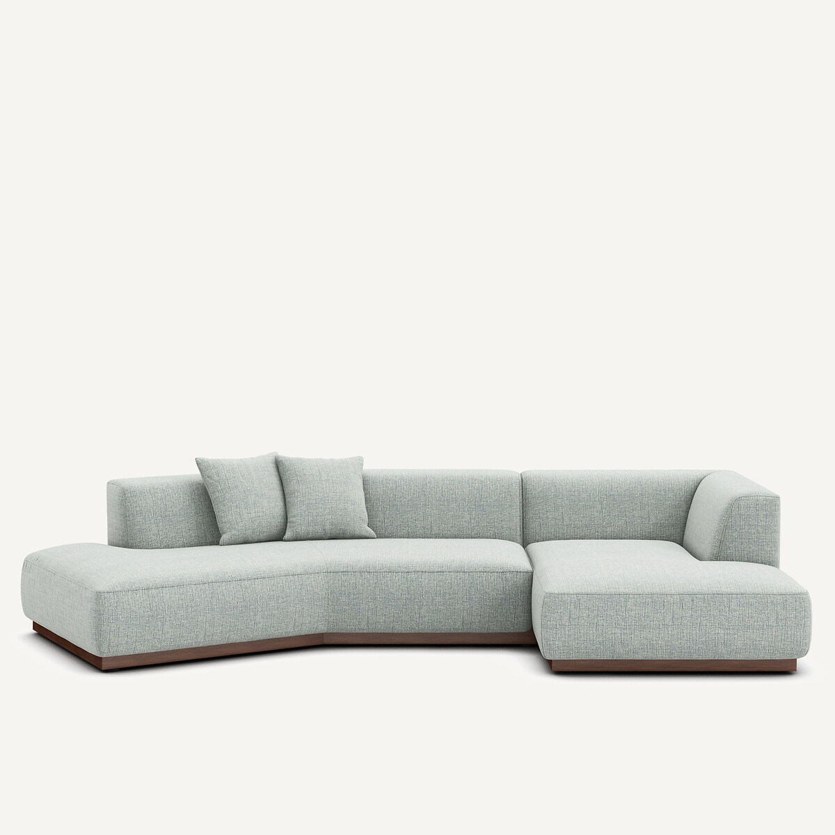 Γωνιακός δεξιός καναπές με ταπετσαρία από μελανζέ ύφασμα Μ152xΠ323xΥ67cm