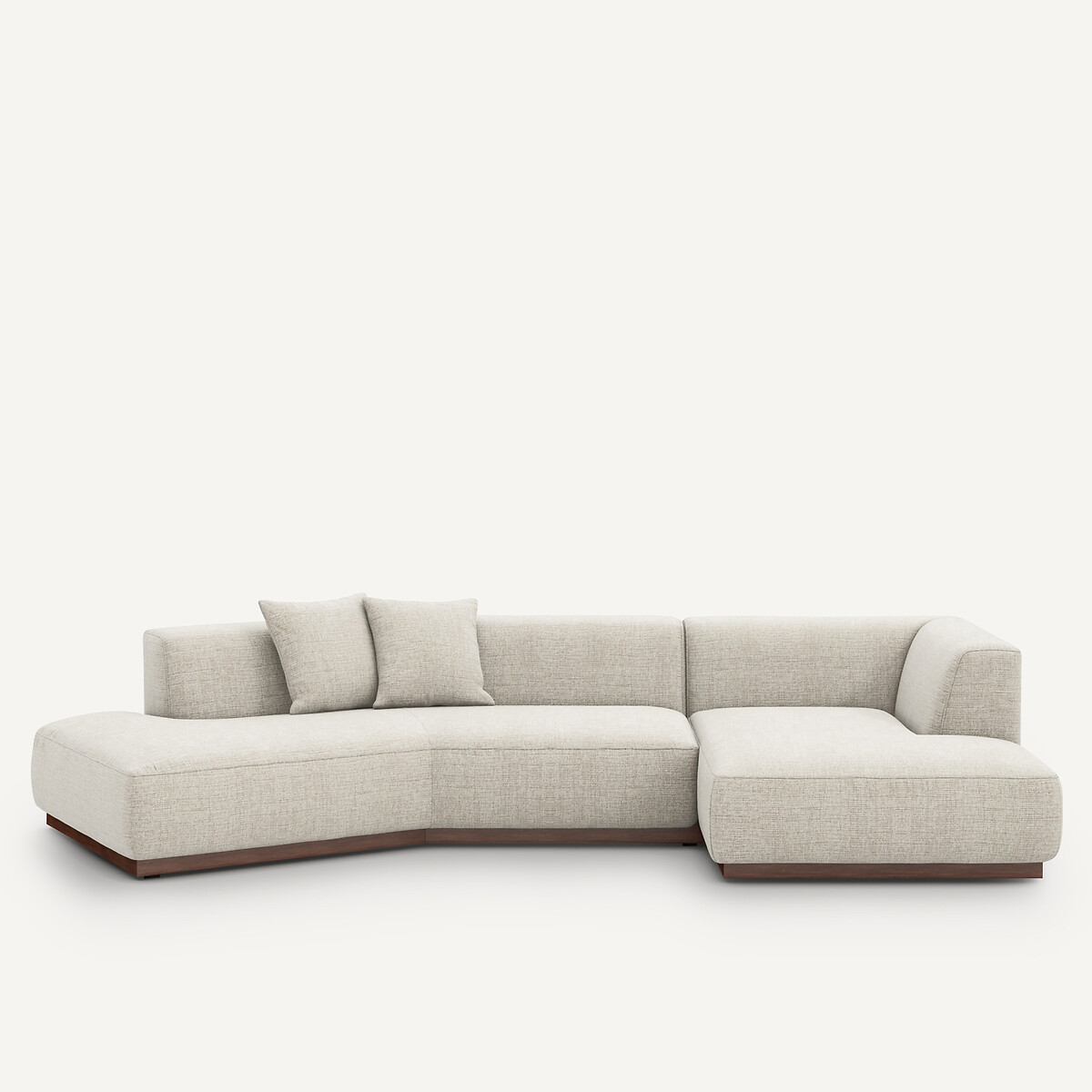 Γωνιακός δεξιός καναπές με ταπετσαρία από μελανζέ ύφασμα Μ152xΠ323xΥ67cm