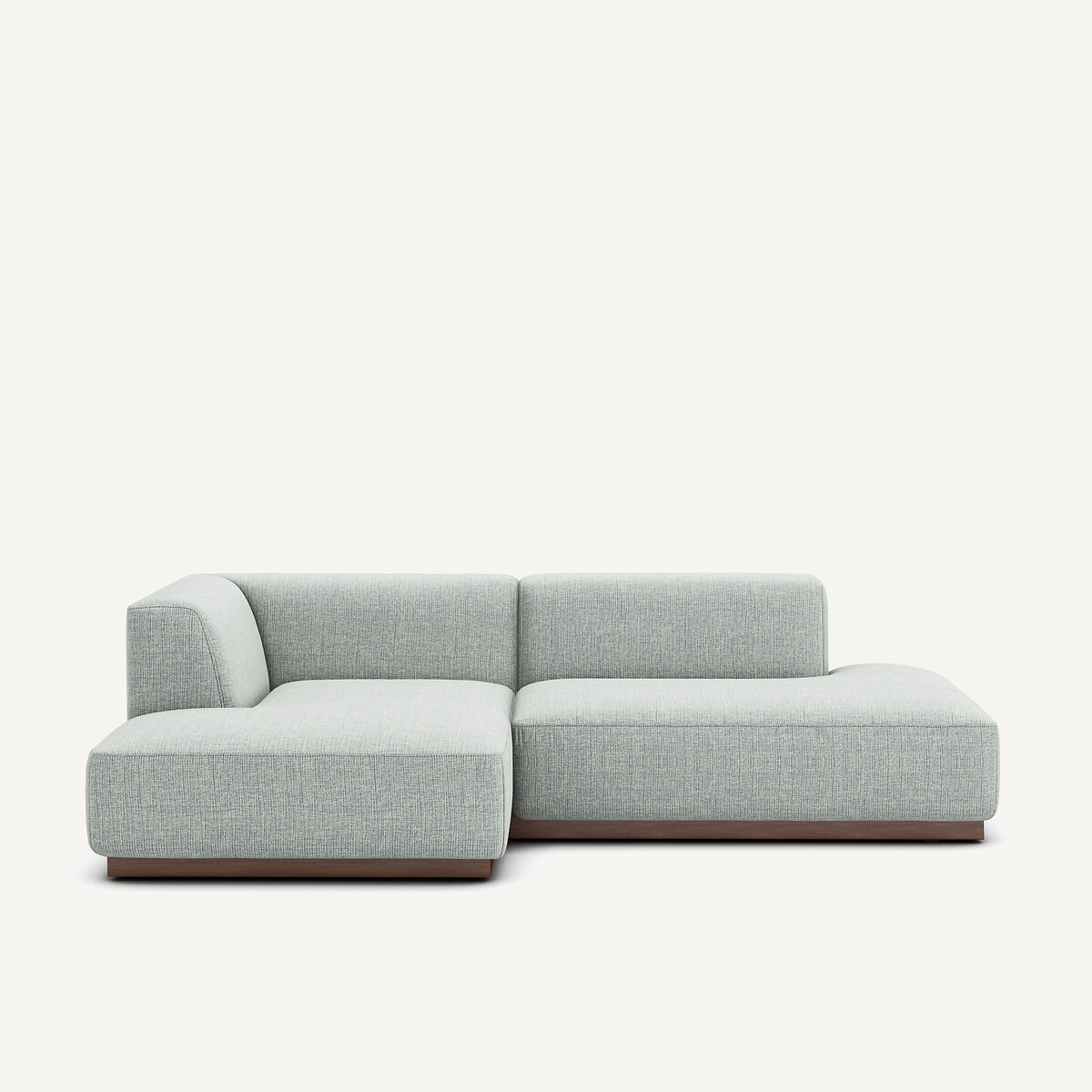 Γωνιακός αριστερός καναπές με ταπετσαρία από μελανζέ ύφασμα Μ152xΠ232xΥ67cm